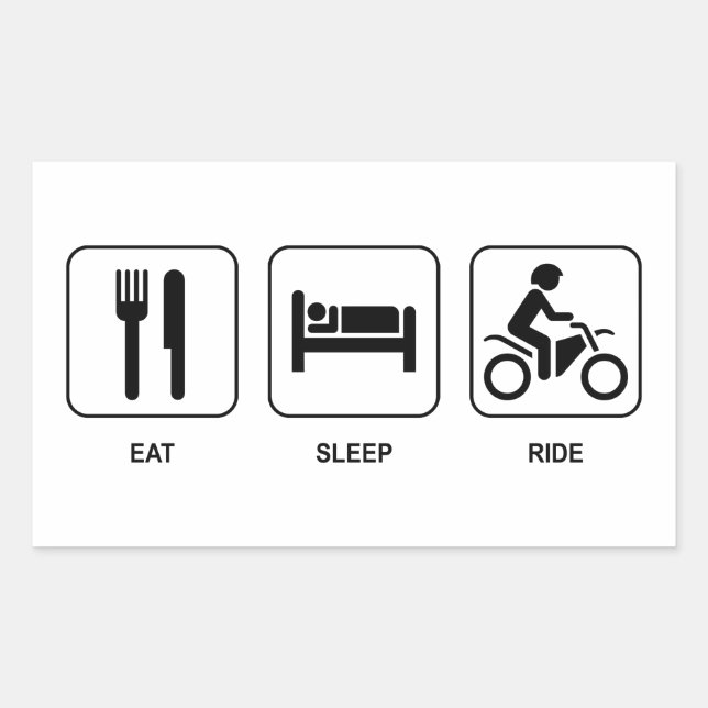 Eat Sleep Ride Rectangular Sticker (Front)