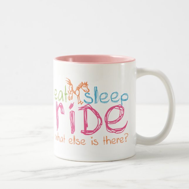 Eat Sleep Ride Two-Tone Coffee Mug (Right)