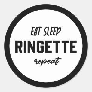 Eat Sleep Ringette Repeat Ringette Player Gifts Classic Round Sticker