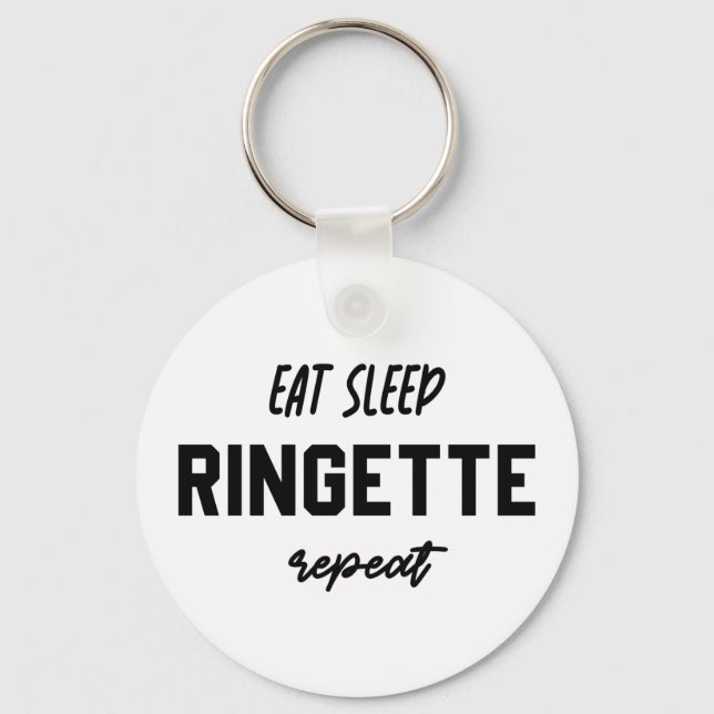 Eat Sleep Ringette Repeat Ringette Player Gifts Key Ring (Front)