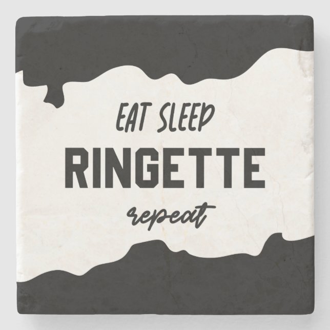 Eat Sleep Ringette Repeat Ringette Player Gifts Stone Coaster (Front)