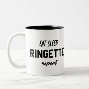 Eat Sleep Ringette Repeat Ringette Player Gifts Two-Tone Coffee Mug