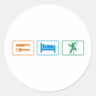 eat sleep -rock climb classic round sticker