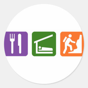 Eat Sleep Rock Climbing 2 Classic Round Sticker