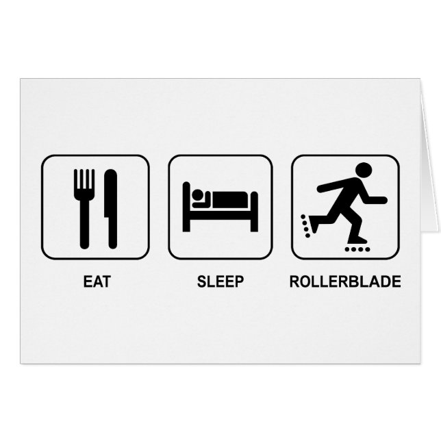 Eat Sleep Rollerblade Card (Front Horizontal)