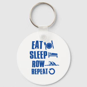 Eat sleep row key ring