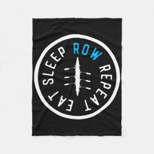 Eat Sleep Row Repeat Matching Crew Team Rowing Boa Fleece Blanket