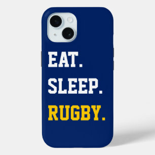 Eat Sleep rugby iPhone 15 Case