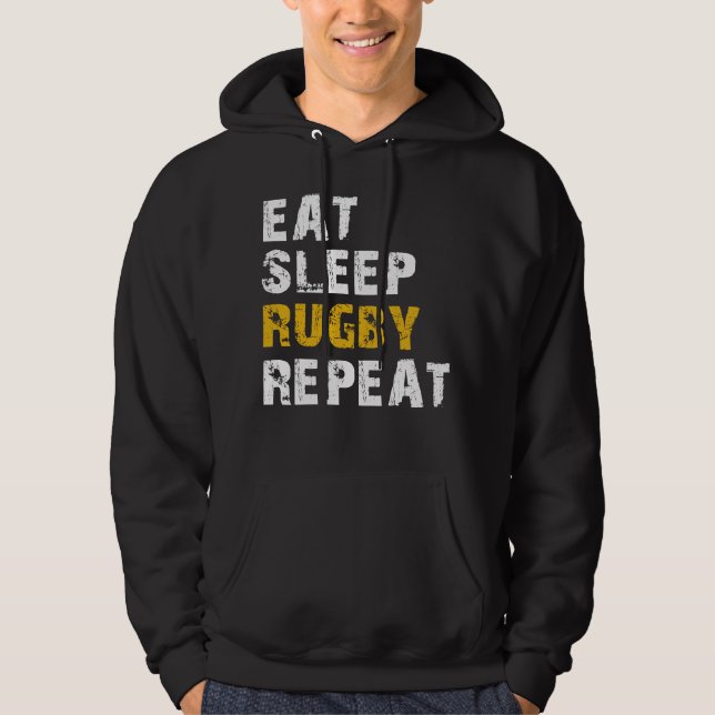 eat sleep rugby hoodie (Front)