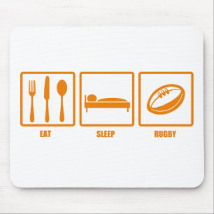 Eat Sleep Rugby Mouse Mat