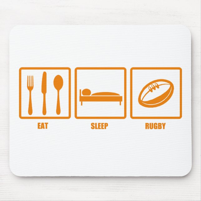 Eat Sleep Rugby Mouse Mat (Front)
