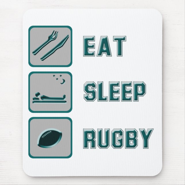 Eat Sleep Rugby Mouse Mat (Front)