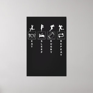 Eat Sleep Rugby Repeat Canvas Print