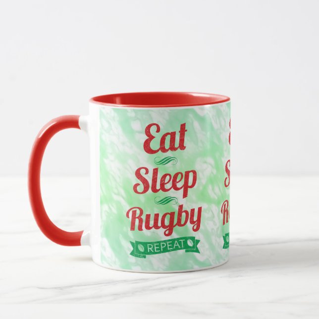 Eat Sleep Rugby Repeat Mug (Left)