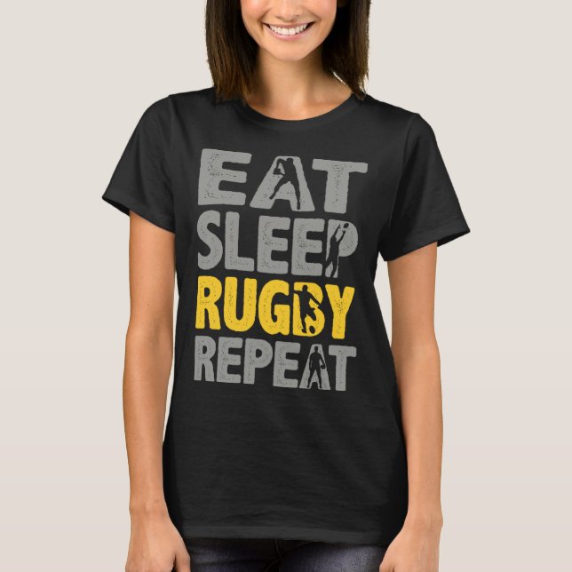 Eat Sleep Rugby Repeat Rugby  for Men  Rugby T-Shirt (Front)