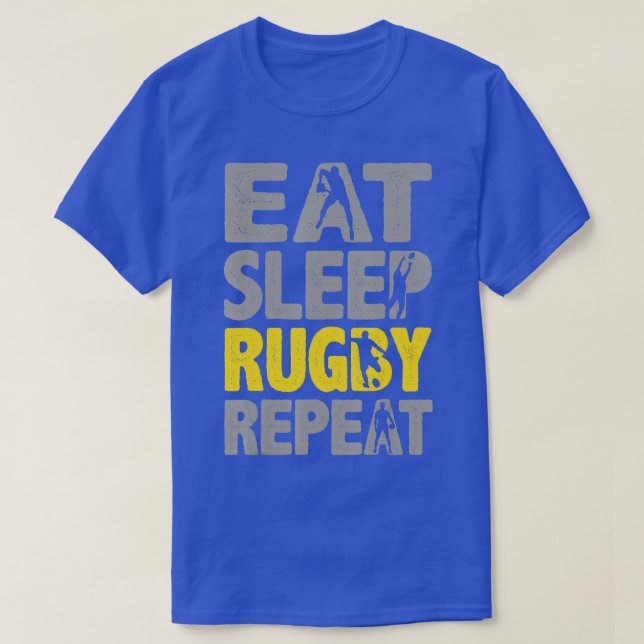 Eat Sleep Rugby Repeat Rugby Gifts for Men Funny R T-Shirt (Design Front)