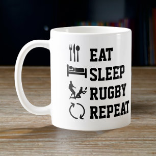 Eat Sleep Rugby Repeat Sport Coffee Mug