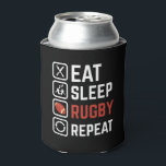 Eat Sleep Rugby Repeat Sport Gift Can Cooler<br><div class="desc">Perfect birthday bday christmas thanksgiving Halloween gifts for kids mum dad brother sister son daughter boys girls friend sports team fan who love to play,  practice,  train,  compete or coach American Rugby Football</div>