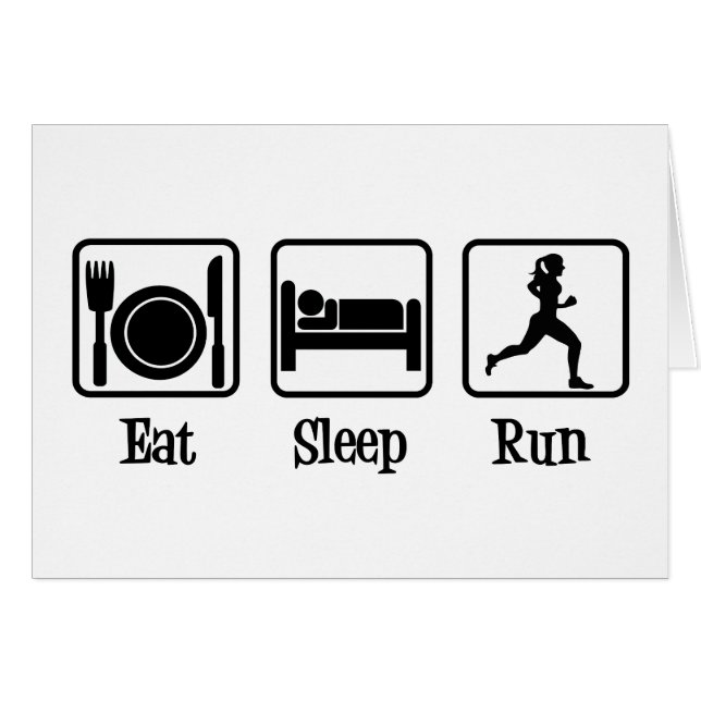 Eat Sleep Run Motivational Runner Card (Front Horizontal)