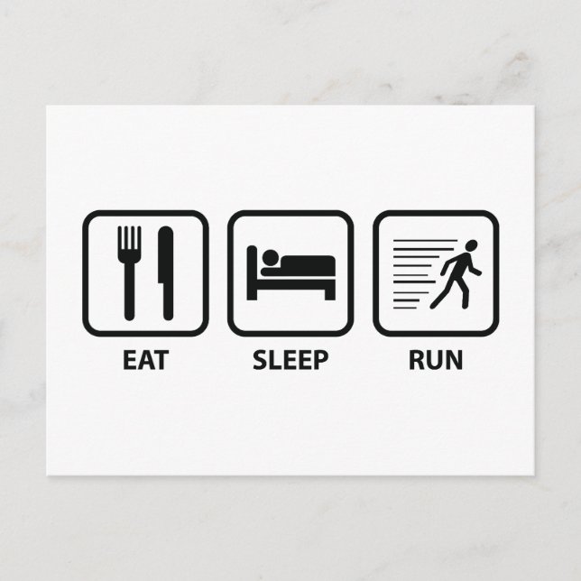 Eat Sleep Run Postcard (Front)