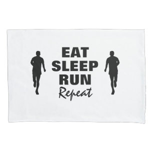 Eat sleep run repeat funny pillow case for runner