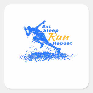 Eat Sleep Run Repeat Gift for Sport Lovers Square Sticker