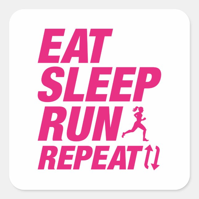 Eat Sleep Run Repeat Square Sticker (Front)