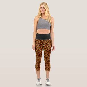 Eat Sleep Run Repeat Sunset Background On Black  Capri Leggings