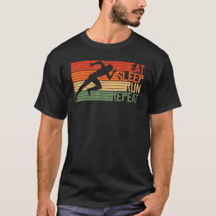 Eat Sleep Run Repeat Vintage Retro T-Shirt