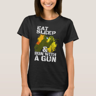 Eat Sleep & Run With A Gun Paintball T-Shirt