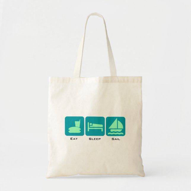 Eat Sleep Sail Green Boaters Design Tote Bag (Front)