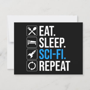 Eat Sleep Sci-Fi Repeat Postcard