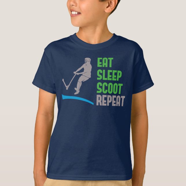 Eat sleep SCOOT Repeat, stunt scooter kids t-shirt (Front)
