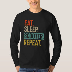 Eat Sleep scooter Repeat retro vintage colours T-Shirt