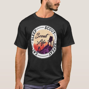 Eat Sleep Scout Repeat  Best Scout Life Hiking Sco T-Shirt
