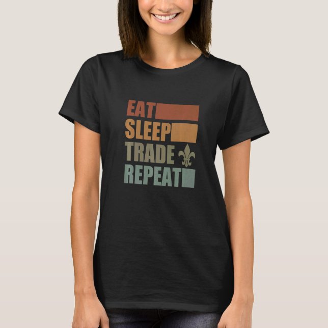 Eat Sleep Scout Repeat For Camping Enthusiast Desi T-Shirt (Front)