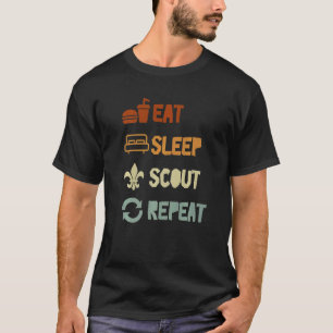 Eat Sleep Scout Repeat For Camping Enthusiast Desi T-Shirt