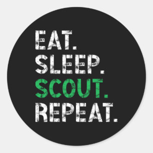 Eat Sleep Scout Repeat Funny Scout For Women Men K Classic Round Sticker