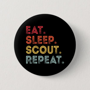 Eat Sleep Scout Repeat Retro Vintage Scout For Wom 6 Cm Round Badge