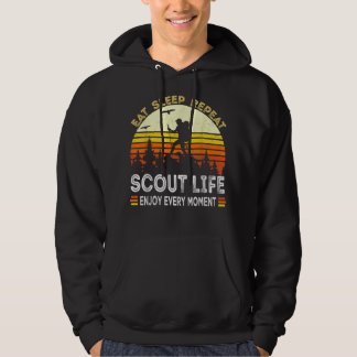 Eat Sleep Scout Repeat Vintage Scouting Scout Life Hoodie