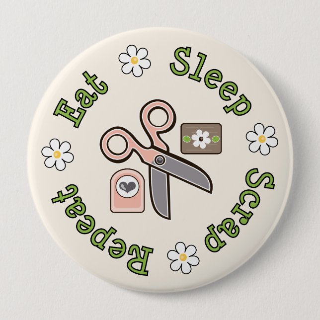 Eat Sleep Scrap Repeat Pin (Front)