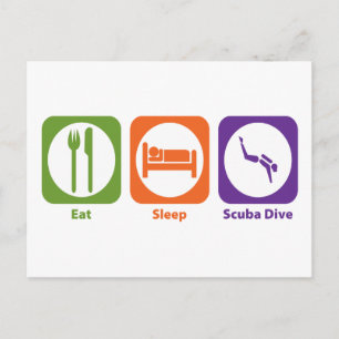 Eat Sleep Scuba Dive Postcard