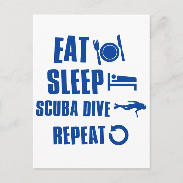 Eat sleep Scuba Dive Postcard (Front)
