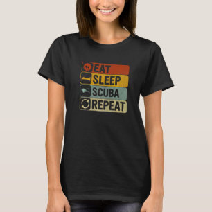 Eat Sleep Scuba Repeat Retro 60s 70s Diving 1 T-Shirt