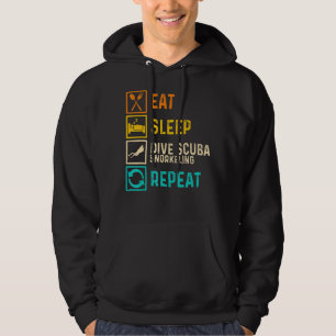 Eat Sleep Scuba Snorkelling Repeat Apnoe Diver Div Hoodie