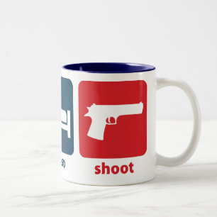 Eat, Sleep, Shoot Two-Tone Coffee Mug