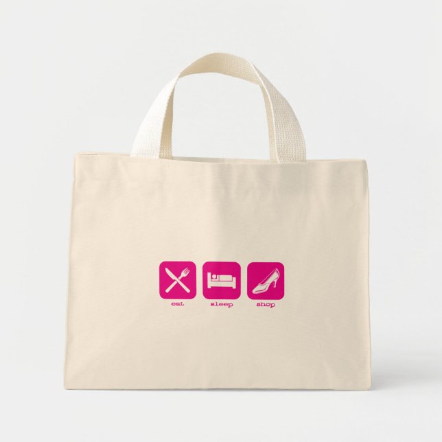 Eat Sleep Shop Mini Tote Bag (Front)