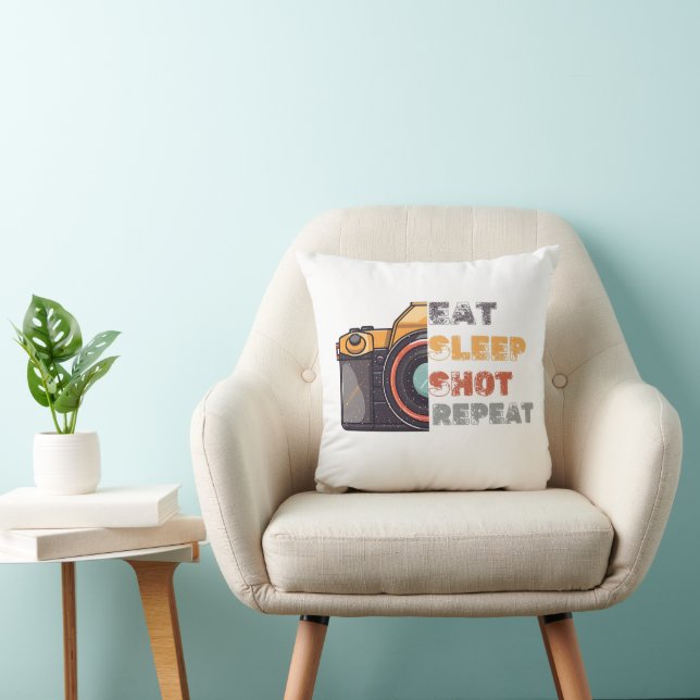 Eat sleep shot repeat vintage  cushion (Chair)