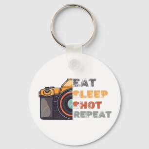 Eat sleep shot repeat vintage  key ring