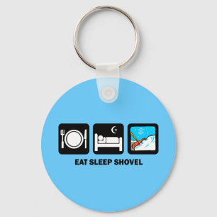 eat sleep shovel key ring